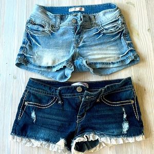 2 Pairs Juniors Jean Shorts